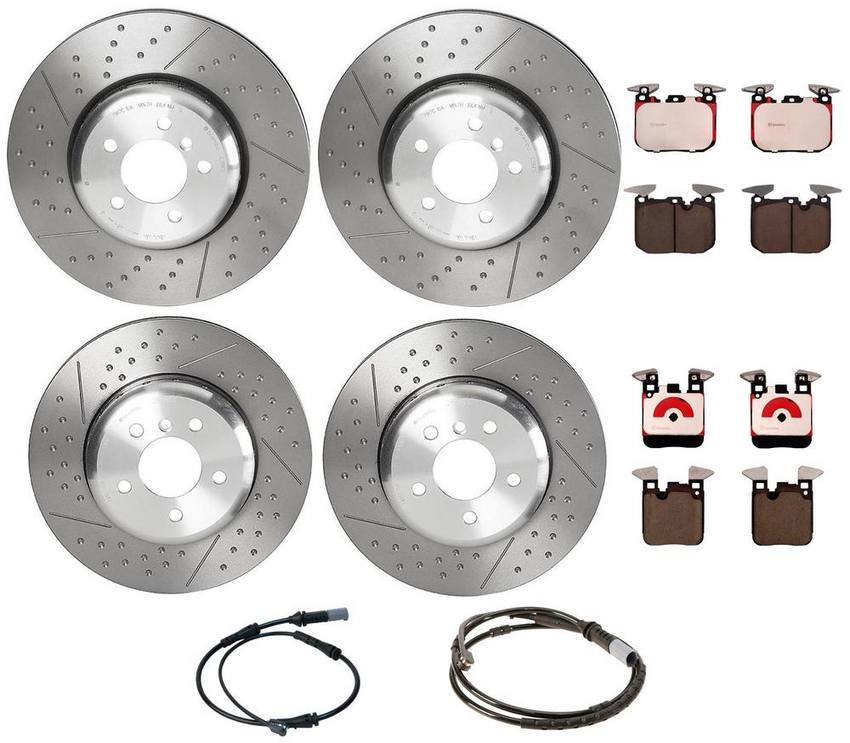 BMW Brembo Brake Kit - Pads &  Rotors Front and Rear (370mm/345mm) (Ceramic) 34218099354 - Brembo 3055292KIT